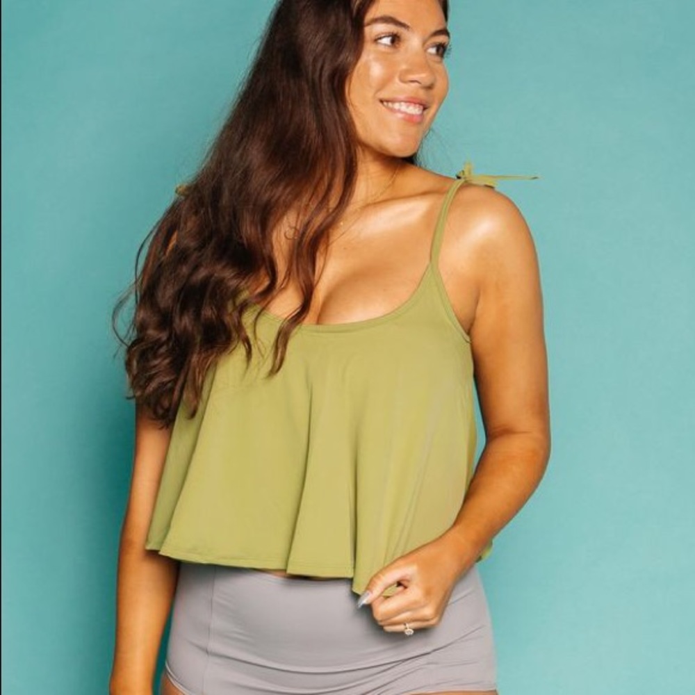 Kortni Jeane Lime Green Swing Top